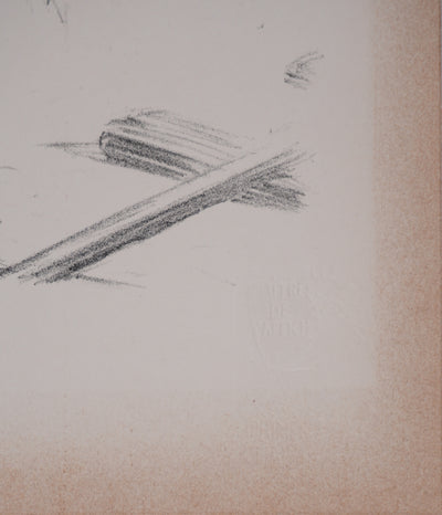 Adolphe WILLETTE : La pieuse, Lithographie originale signée