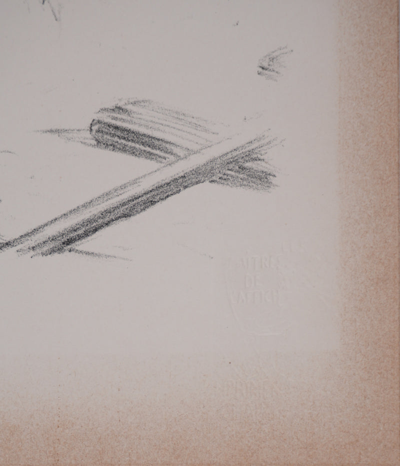 Adolphe WILLETTE : La pieuse, Lithographie originale signée