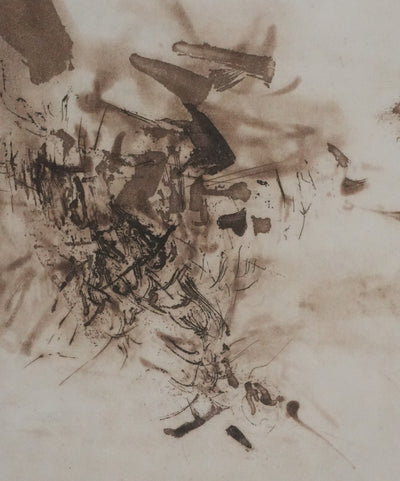 ZAO Wou-Ki : L'étang obscur (Etat brun), Gravure originale