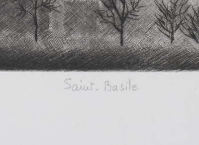 Camille COMBE : Saint-Basile, Gravure originale signée