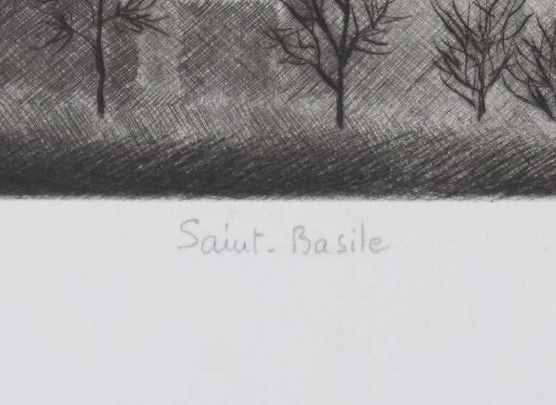 Camille COMBE : Saint-Basile, Gravure originale signée