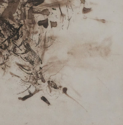 ZAO Wou-Ki : L'étang obscur (Etat brun), Gravure originale