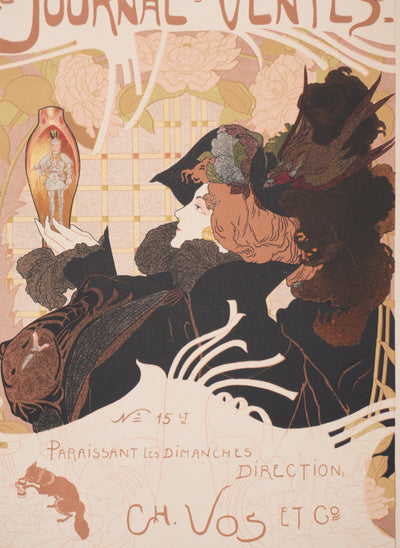 Georges DE FEURE : Le journal des ventes, Lithographie originale signée