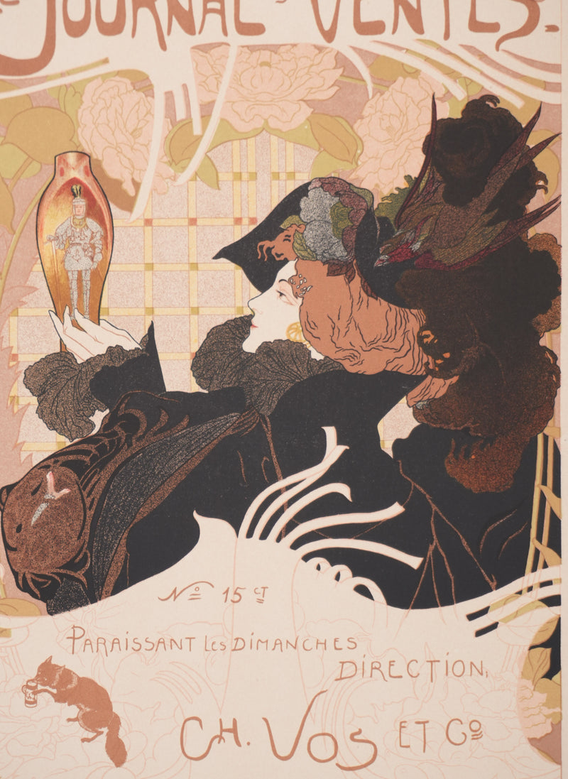 Georges DE FEURE : Le journal des ventes, Lithographie originale signée