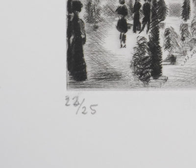 Camille COMBE : Concert à l'Orangerie, Gravure originale signée