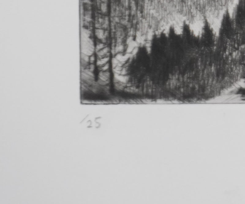 Camille COMBE : La chevauchée des nuages, Gravure originale signée