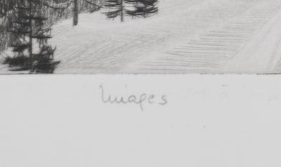 Camille COMBE : La chevauchée des nuages, Gravure originale signée