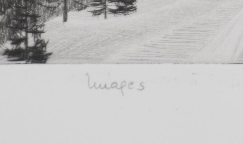 Camille COMBE : La chevauchée des nuages, Gravure originale signée