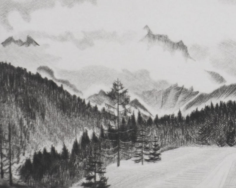 Camille COMBE : La chevauchée des nuages, Gravure originale signée