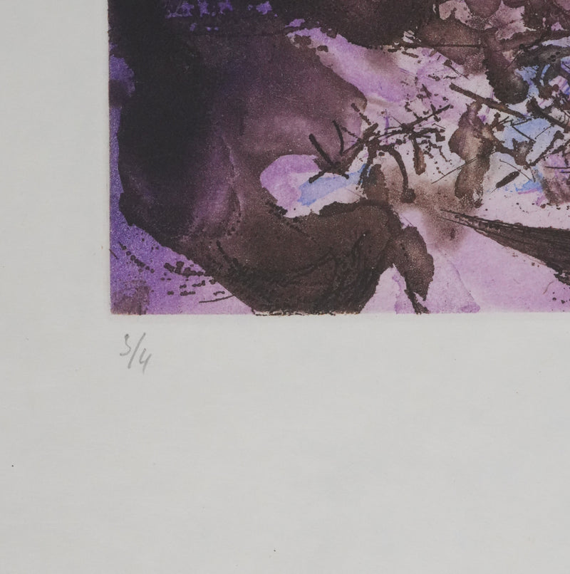 ZAO Wou-Ki : Tempête (Japon), Gravure originale signée