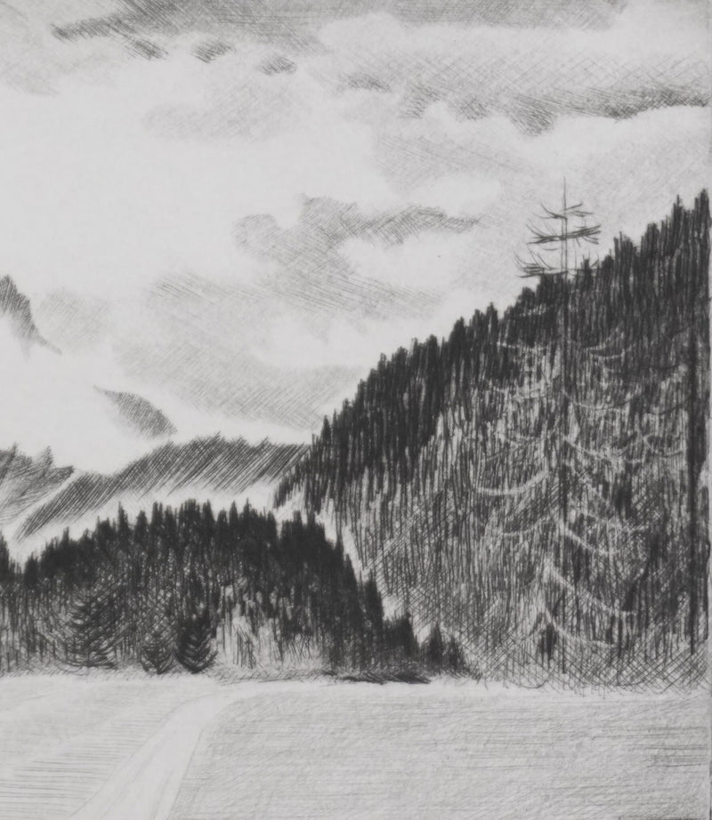 Camille COMBE : La chevauchée des nuages, Gravure originale signée