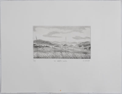 Camille COMBE : Les seigles mûrs, Gravure originale signée