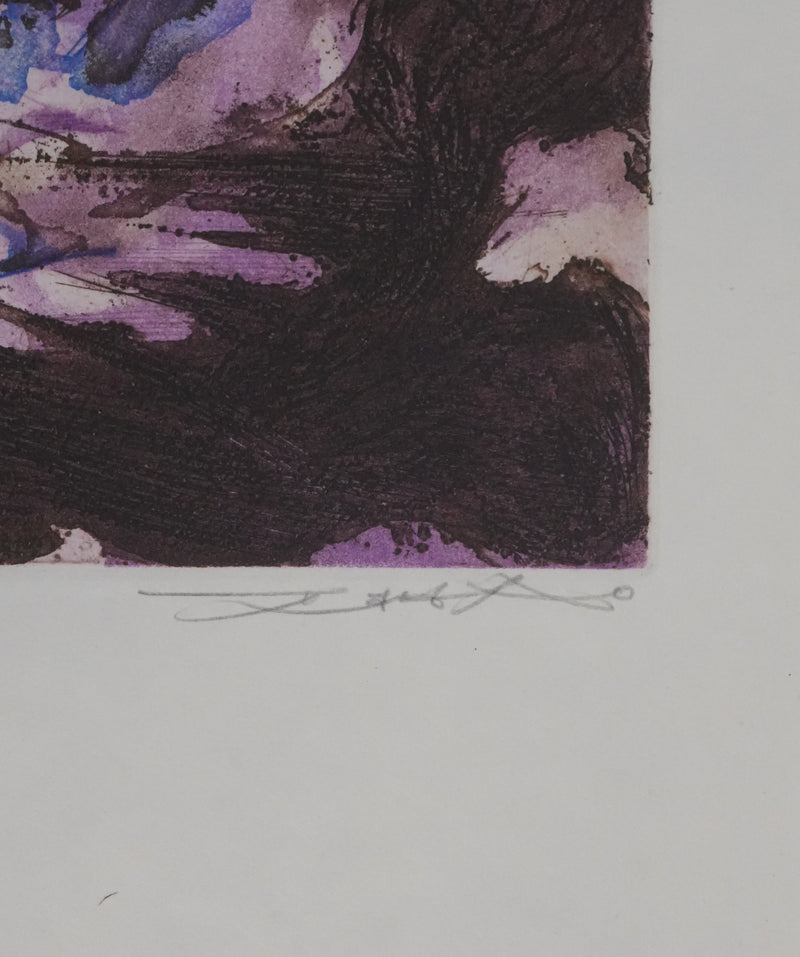 ZAO Wou-Ki : Tempête (Japon), Gravure originale signée