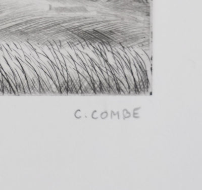Camille COMBE : Les seigles mûrs, Gravure originale signée