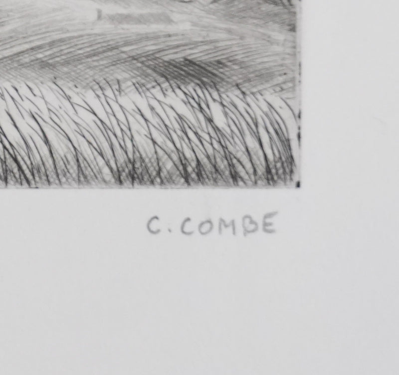 Camille COMBE : Les seigles mûrs, Gravure originale signée