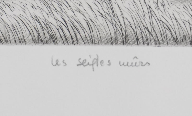 Camille COMBE : Les seigles mûrs, Gravure originale signée