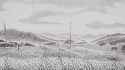 Camille COMBE : Les seigles mûrs, Gravure originale signée