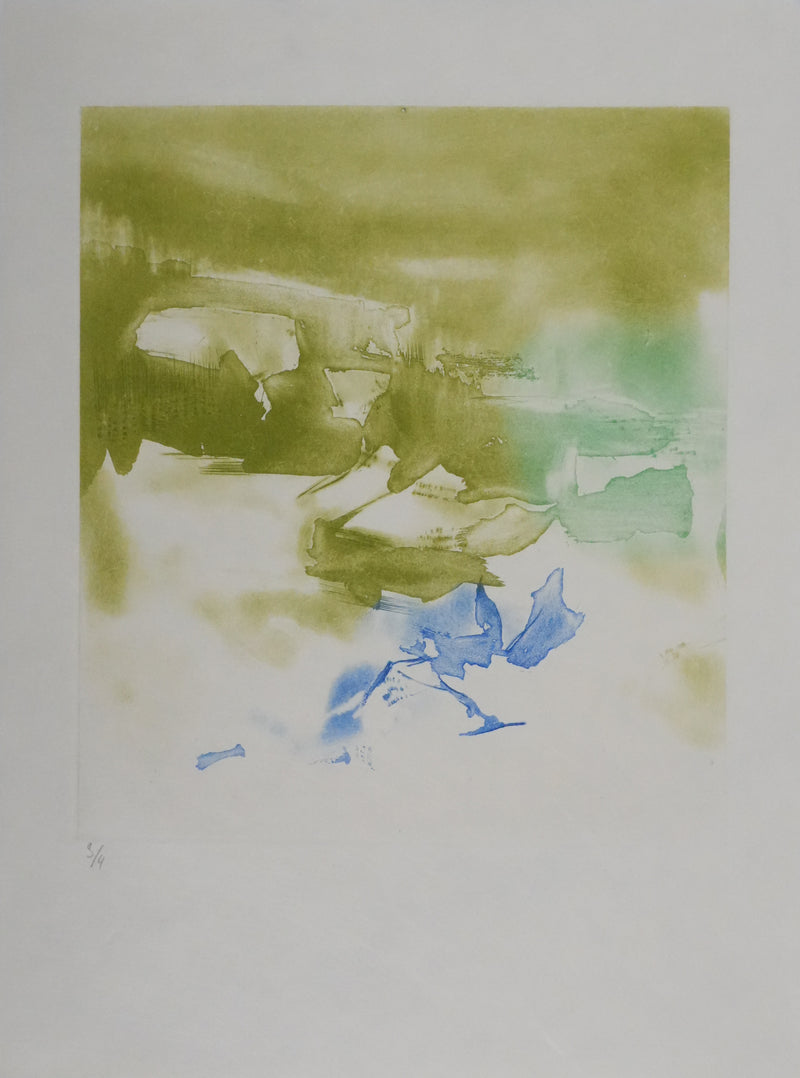 ZAO Wou-Ki : Tempête (Etat vert), Gravure originale