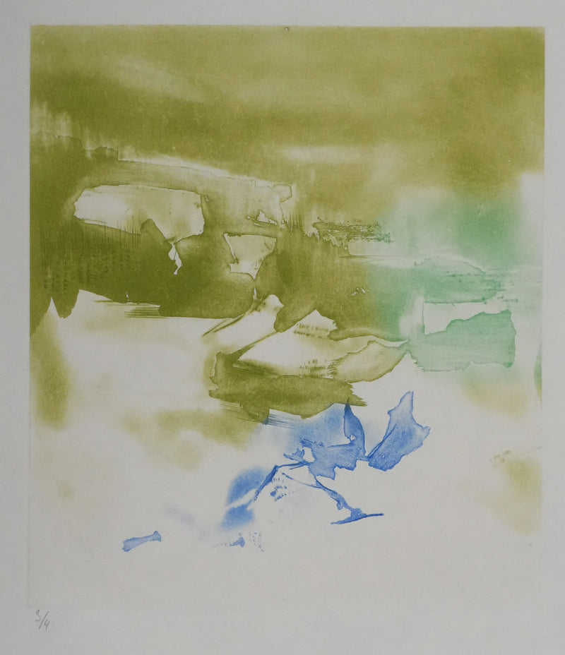 ZAO Wou-Ki : Tempête (Etat vert), Gravure originale