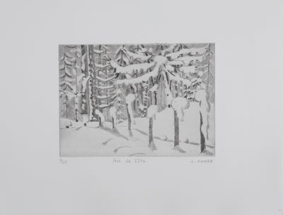Camille COMBE : Air de fête, Gravure originale signée
