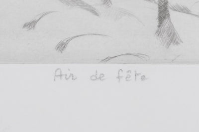 Camille COMBE : Air de fête, Gravure originale signée