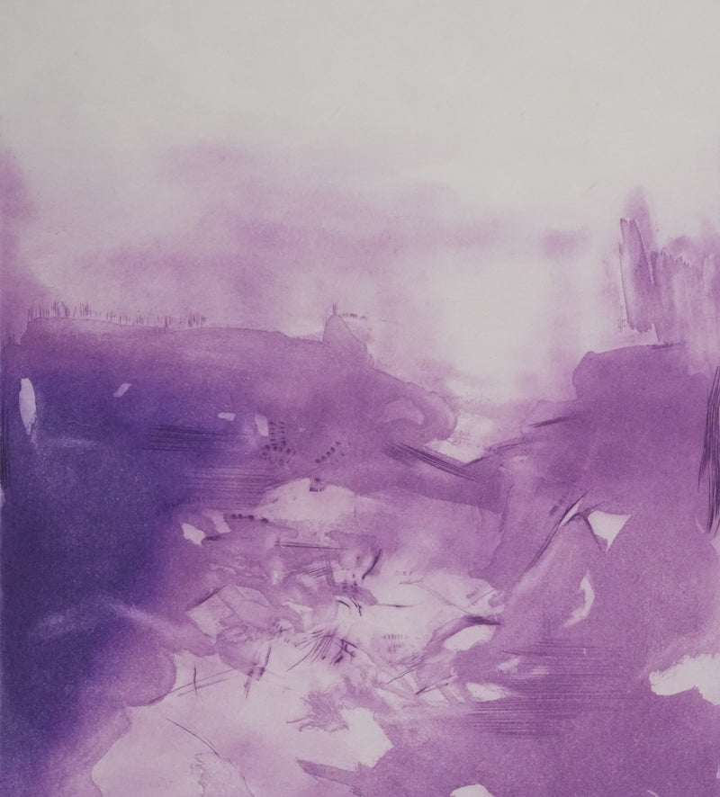 ZAO Wou-Ki : Tempête (Etat violet), Gravure originale