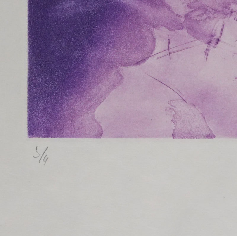 ZAO Wou-Ki : Tempête (Etat violet), Gravure originale