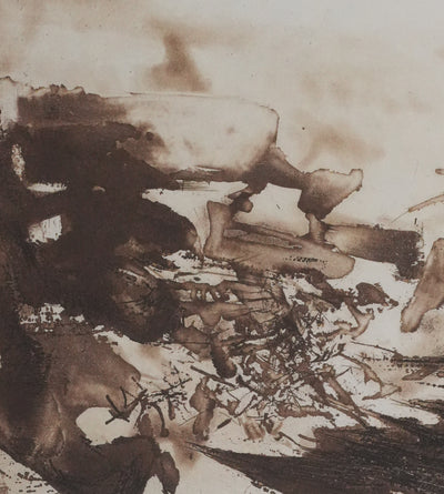 ZAO Wou-Ki : Tempête (Etat brun), Gravure originale