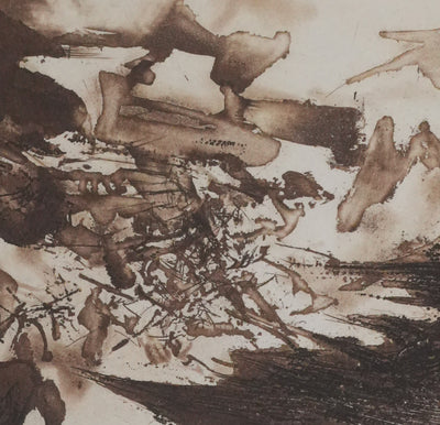 ZAO Wou-Ki : Tempête (Etat brun), Gravure originale