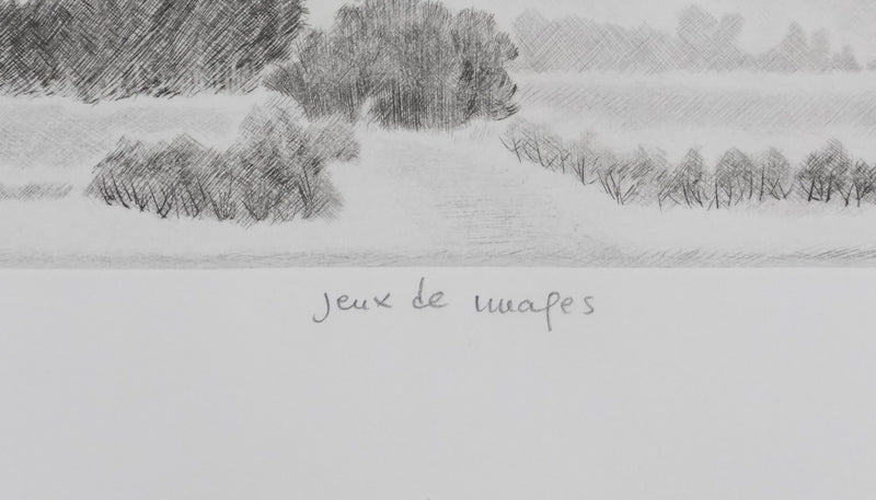 Camille COMBE : Jeux de nuages, Gravure originale signée