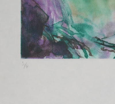 ZAO Wou-Ki : Au fond de l'étang (Japon), Gravure originale signée