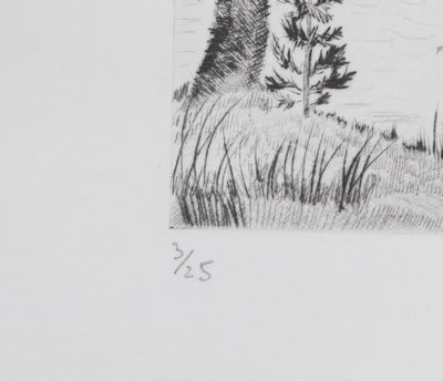 Camille COMBE : Le val sonore, Gravure originale signée