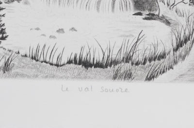 Camille COMBE : Le val sonore, Gravure originale signée