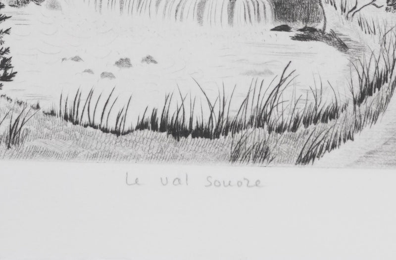 Camille COMBE : Le val sonore, Gravure originale signée