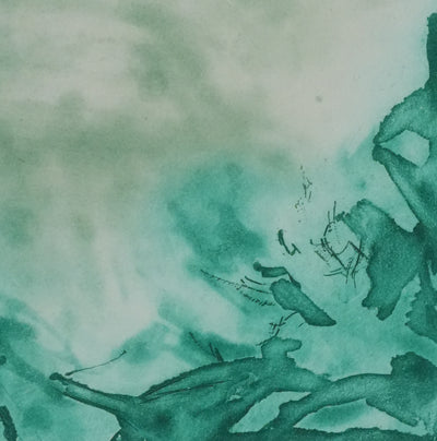 ZAO Wou-Ki : Au fond de l'étang (Etat vert), Gravure originale