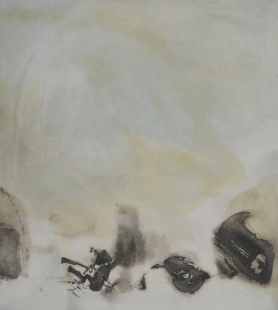 ZAO Wou-Ki : Au fond du lac (Japon), Gravure originale signée