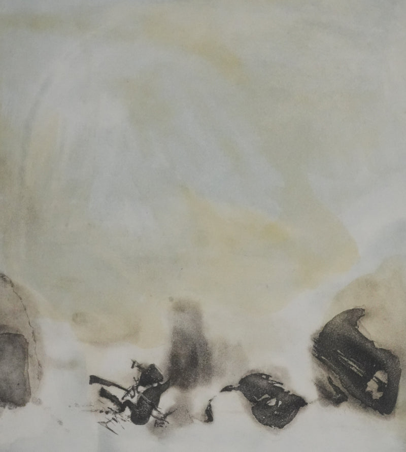 ZAO Wou-Ki : Au fond du lac (Japon), Gravure originale signée