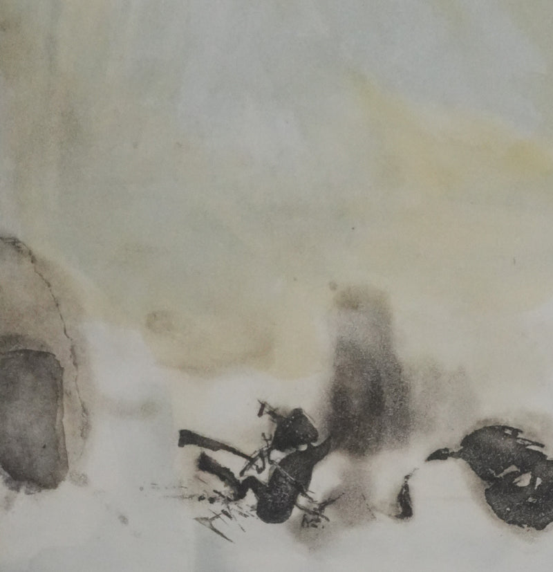ZAO Wou-Ki : Au fond du lac (Japon), Gravure originale signée