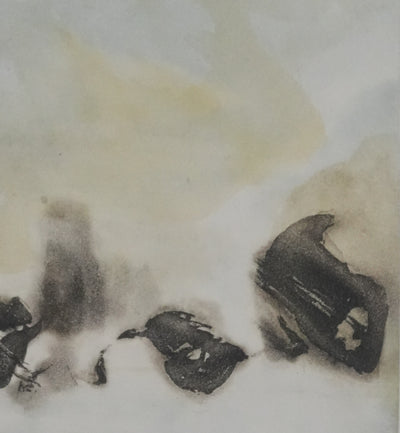 ZAO Wou-Ki : Au fond du lac (Japon), Gravure originale signée