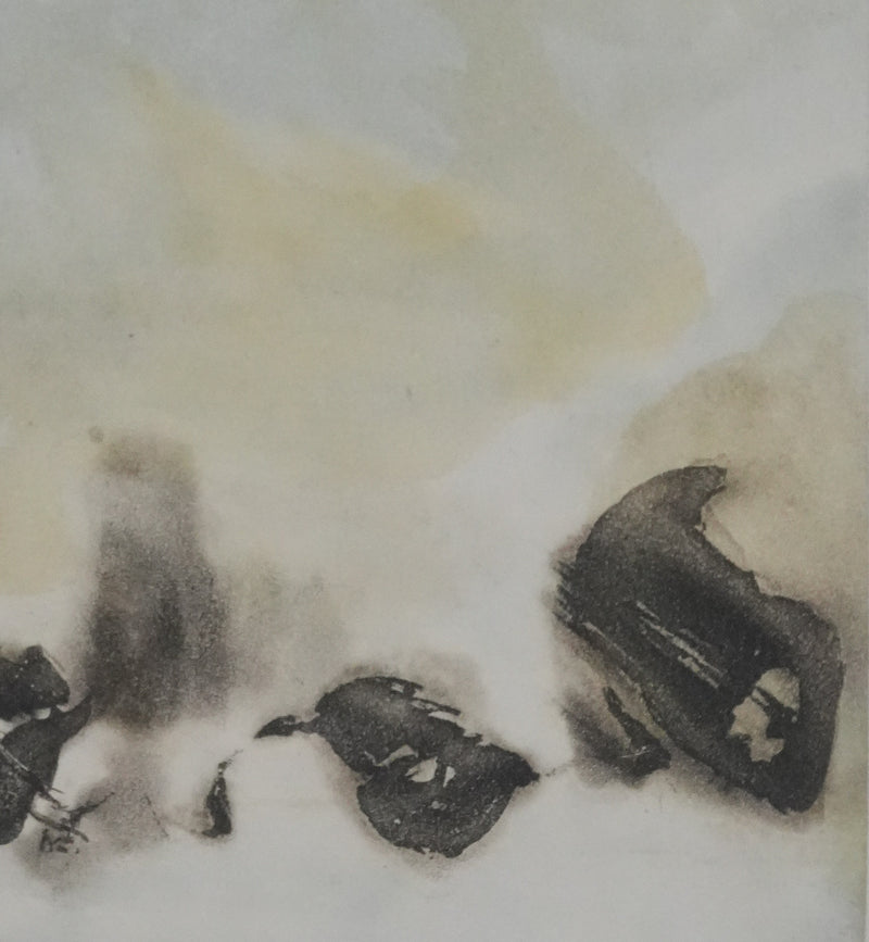 ZAO Wou-Ki : Au fond du lac (Japon), Gravure originale signée