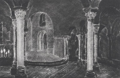 Camille COMBE : Saint-Michel l'aiguille, Gravure originale signée
