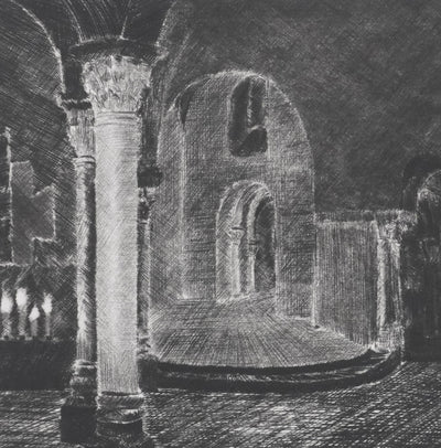 Camille COMBE : Saint-Michel l'aiguille, Gravure originale signée