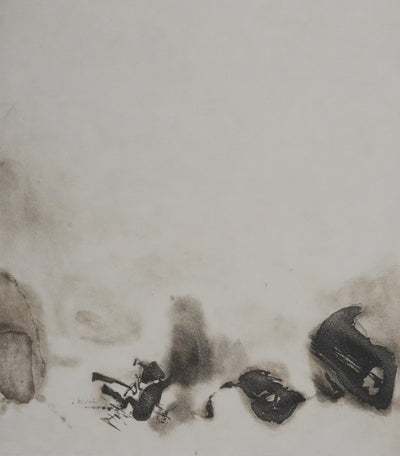 ZAO Wou-Ki : Au fond du lac (Etat gris), Gravure originale