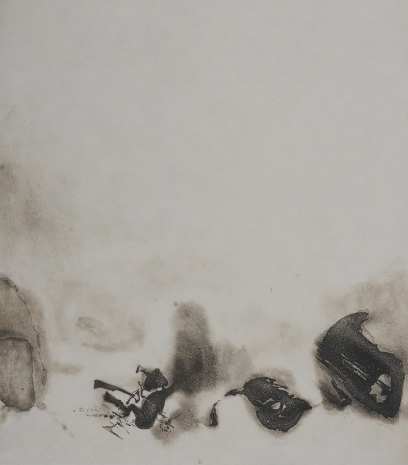 ZAO Wou-Ki : Au fond du lac (Etat gris), Gravure originale