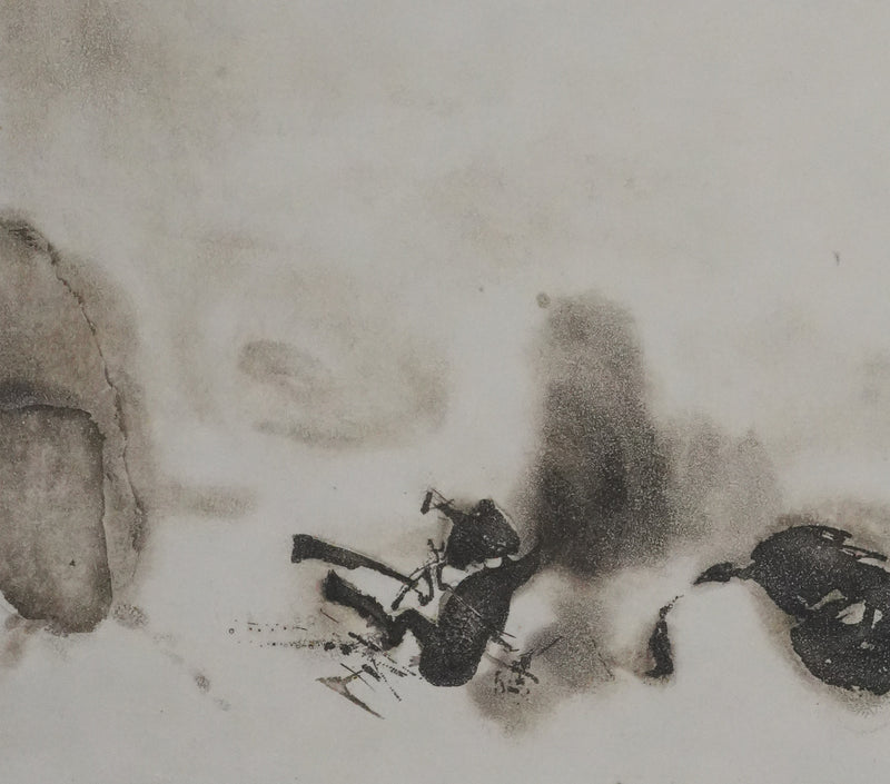 ZAO Wou-Ki : Au fond du lac (Etat gris), Gravure originale