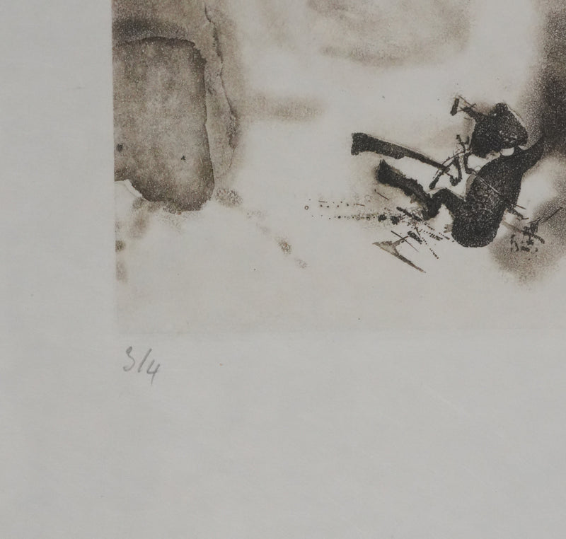 ZAO Wou-Ki : Au fond du lac (Etat gris), Gravure originale