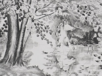 Camille COMBE : Le cheval fantastique, Gravure originale signée