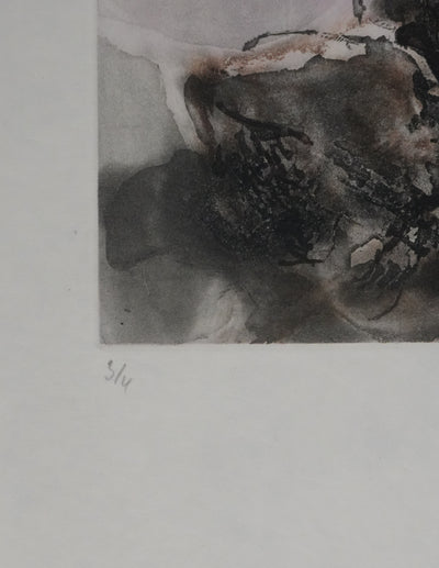 ZAO Wou-Ki : Au fond de l'eau (Japon), Gravure originale signée