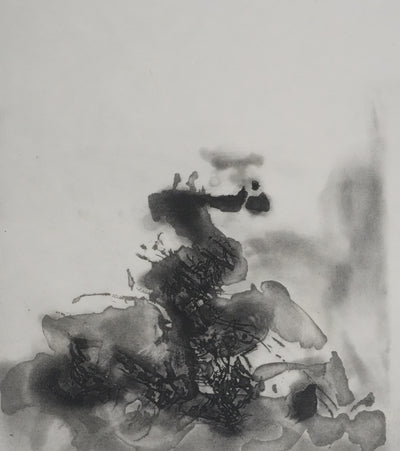 ZAO Wou-Ki : Au fond de l'eau (Etat noir), Gravure originale