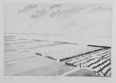 Camille COMBE : D'une île à l'autre, Gravure originale signée